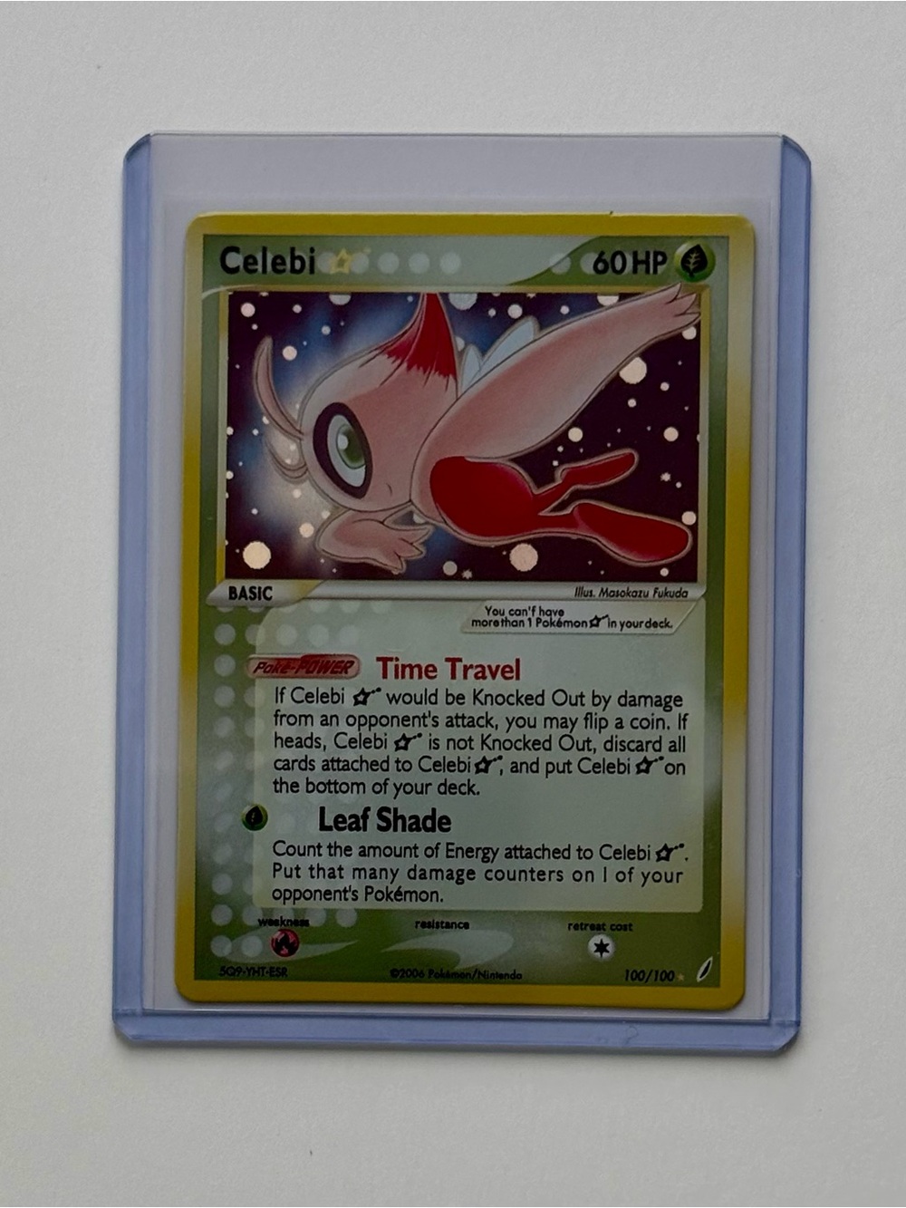 Celebi Gold Star 100/100 EX Crystal Guardians 2006 Holo Fan Art Custom Card
